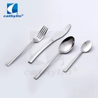 High quality silverware stainless steel fork knife spoon cutlery hotel restaurant flatware set with long handle