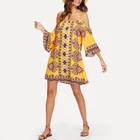 Factory Price Long sleeve women bohemian dress hippie clothing maxi beach dress women summer dress