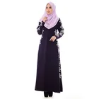 Latest high fashion printed jubah long dress fashion arab jilbab
