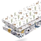 Custom Print Unisex Baby Animals Organic Bamboo Fit Crib Sheet