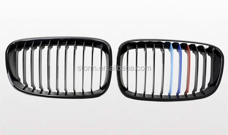 2011-2013 1 Series F20 M-Color Gloss Black Kidney Front Bumper Grille For BMW F20 Body Kit.jpg