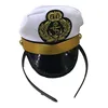 Good quality black and white cotton carnival party mini captain sailor top hat headband CA2692