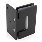 Matte black bathroom luxury corner showers cabin frameless glass door 90 degree floor durable spring hinge