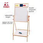 Early educational baby wooden art painting double board kids easel for children 3+