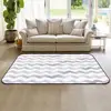 Gray Stripe Pattern Customized Size Shaggy Carpet Rug For Living Room And Hotel Bedroom