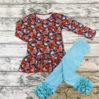 Children Boutique Clothes Bulk Wholesale Kids Clothing Flower Printing Toddler Outfit Set Girls Two Piece Summer Outfits