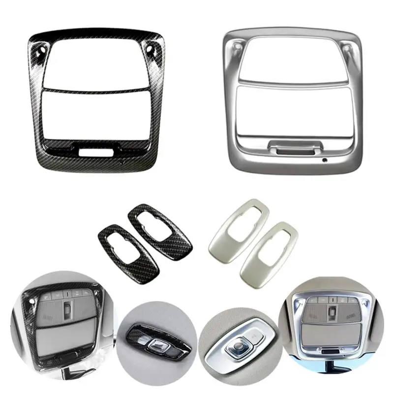 For-Renault-Koleos-2017-2018-ABS-Chrome-Car-Styling-Front-Rear-Reading-Lamp-Read-Light-Decoration