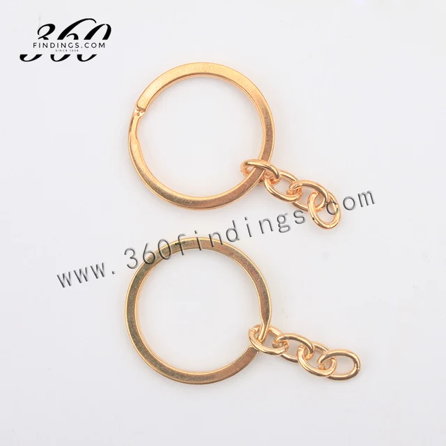 20mm iron flat gold plated keychain rings diy split key ring