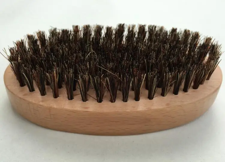 Boar Bristle brush, oval beech brush, male special beard brush, can engrave logo