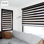 Rainbow colored window printed Zebra blinds and sheer shades