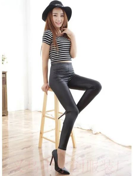 High waist women leggings legging leggins leggin leather legging pants high waist elastic trousers pencil pants