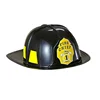Adult Unisex Black Fireman Hat Hard Plastic Firefighter Fireman Fire Fancy Dress CA2453