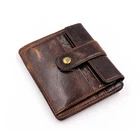 crazy horse first layer genuine oil wax leather pocket card wallet