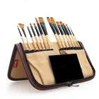 Amazon Hot Selling 14Pcs Nylon Hair Acrylic Painting Brush Set Wood Handle
