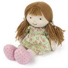 Doll Custom LOGO Big Eyes Soft Rag Plush Young Girl Doll Toy With 2 Braids Beautiful Kids Stuffed Plush Girl Doll