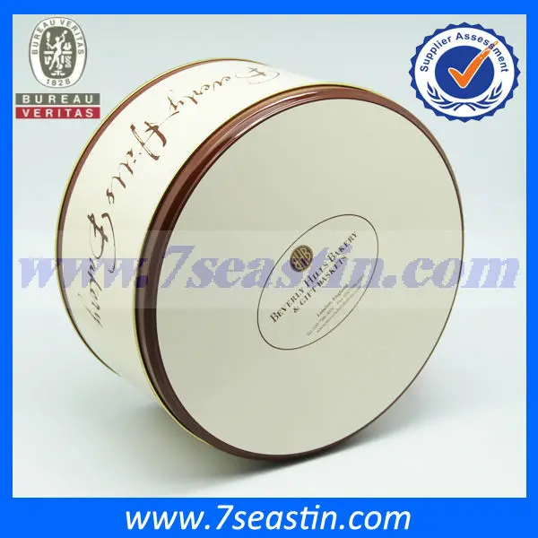 dongguan tin boxes manufacturer round metal cookie tin box