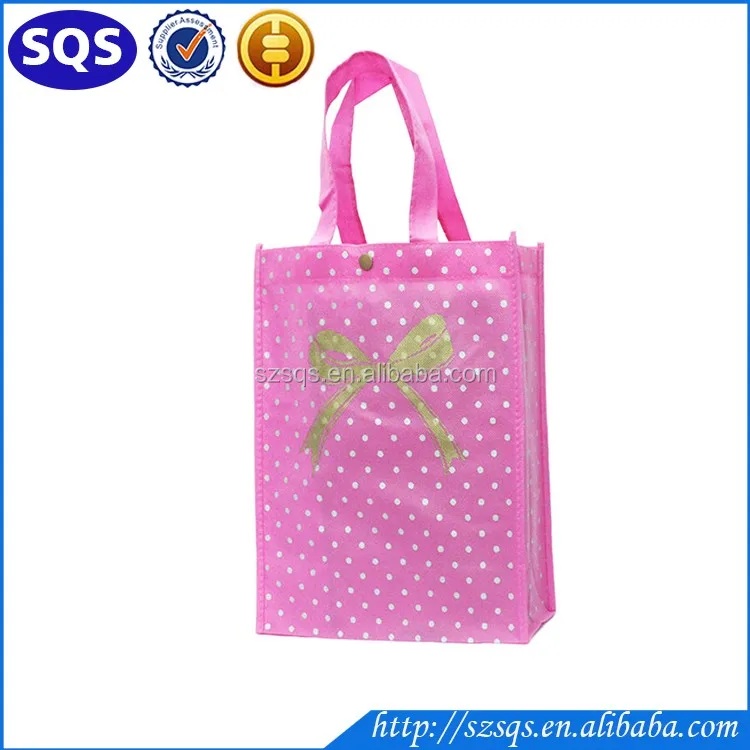 trendy sweet bow assorted colors nonwoven gift bag for wedding