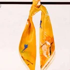 Women luxurious autumn reeds painting digital printed silk scarf,custom long size silk scarf