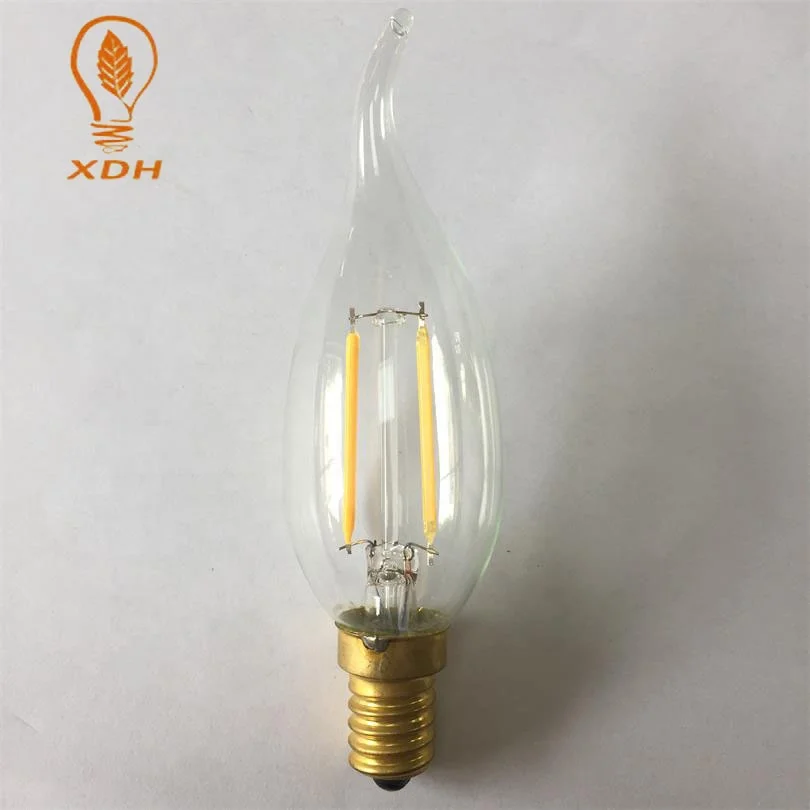 led filaments lamp c35l 2w e14 led filament bulb