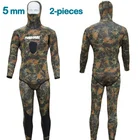 2 pieces long john spearfishing neoprene printing wetsuit with hood