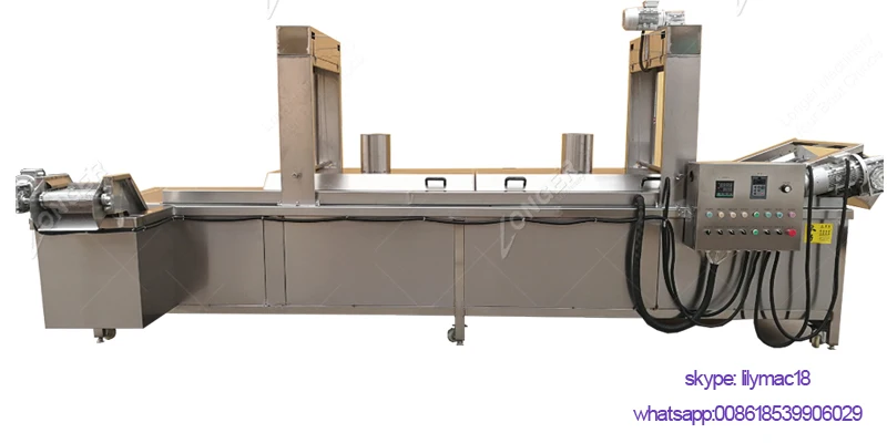 Automatic Potato Chips Deep Frying Machine Continuous Fryer With Oil Filter