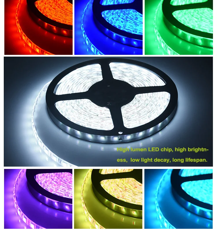 Rgb 60leds 5050 Led Strip Waterproof Ip65 With P U Glue On Top Led