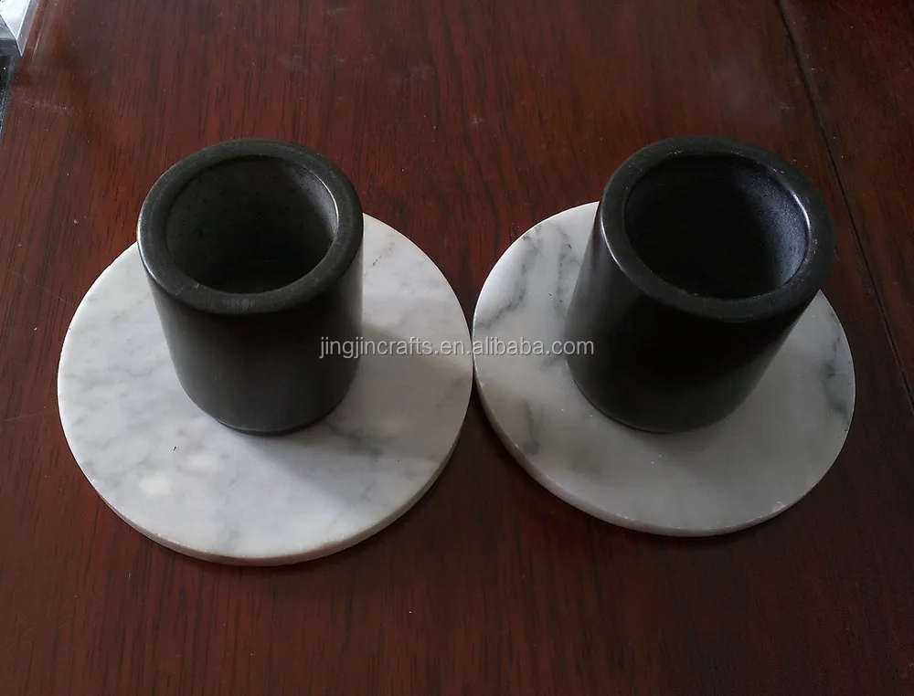 Handmade round shaped polihed marble stone cup coaster
