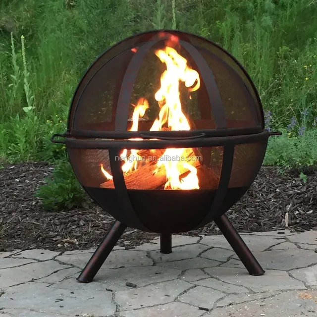 flaming ball fire pit, 29 inch diameter sphere