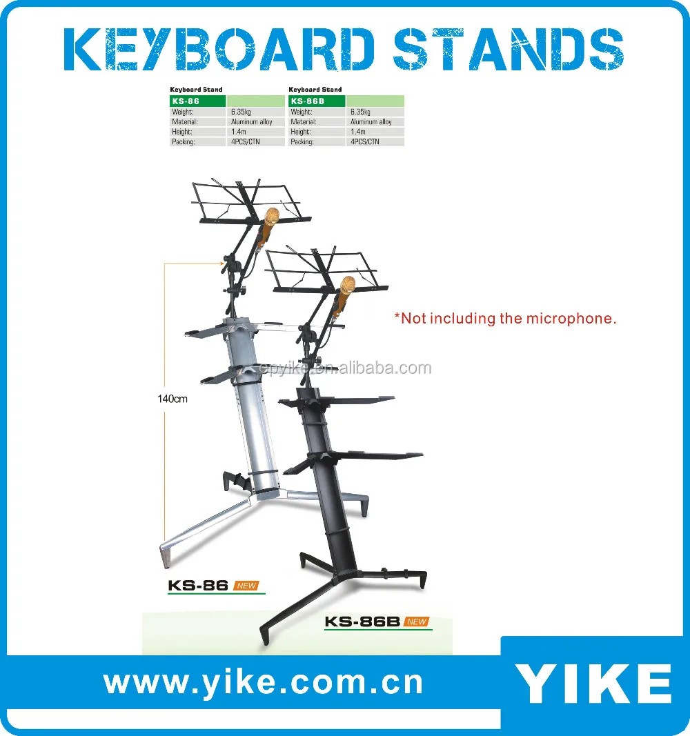 Multifunctional KS-87 Silver Keyboard Stand with Tablet Mic Stand