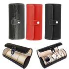 Luxury Travel Pouch Watch Display Gift Box Case Roll 3 Slot Wristwatch Necklace Bracelet Jewelry PU Leather Box Storage