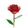 High Quality Golden Leaf Rose Romantic Gift Artificial Long Stem Rose
