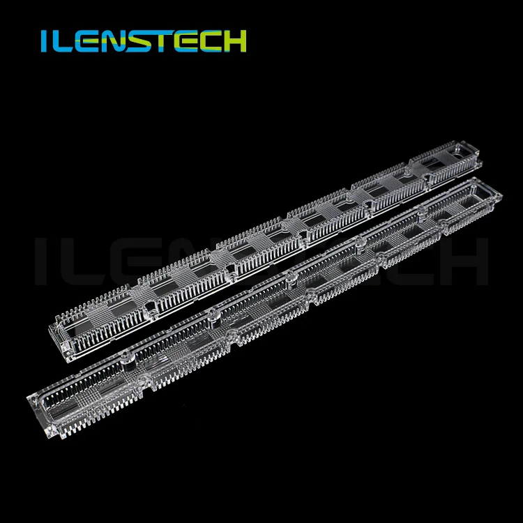 Tir linear led lens optics low profile linear lens design for shelf lighting