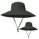 Ever Song Men fishing bucket hats solid bob hiking hat men outdoor wide brim camping cap