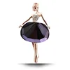 Korean Fashion Ballet Girl AAA Zircon Crystal Rhinestones Sweater Brooch Pins for Women