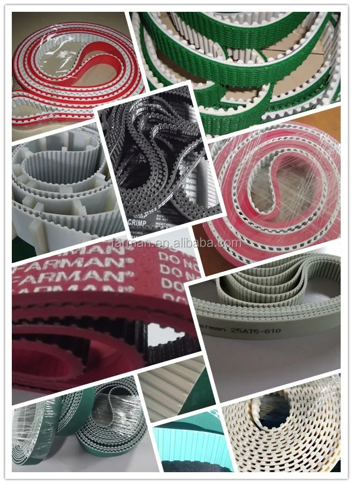 Oem Width Size Polyurethane High Wear Resistance Green Cloth On Teeth L Type Seamless Polyurethane Belt
