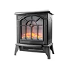 portable freestanding realistic log wood burning flame effect electric stove heater fireplace