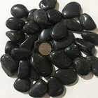 high quality black river rocks/polished black pebble stone