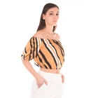 2019 New design Half Sleeves Shirts Boat Neck Lady Blouse from Italy