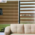 Double fabric roller blinds Manual and electric motorized Zebra shade 38mm components zebra blinds