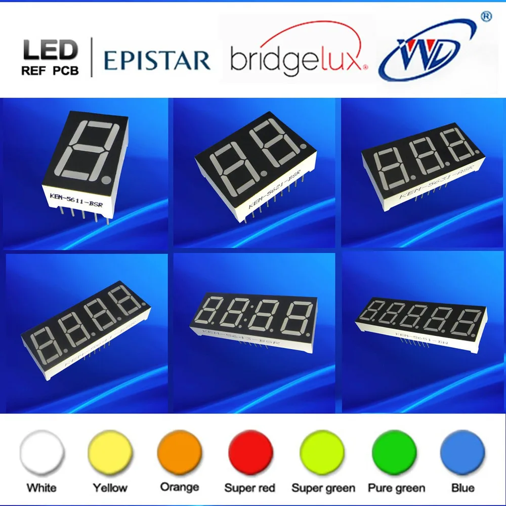 2 digit 14 segment PDA54-11EWA alphanumeric led digital display blue