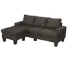Modern living room leather fabric covered corner sofa set 5 seater furniture