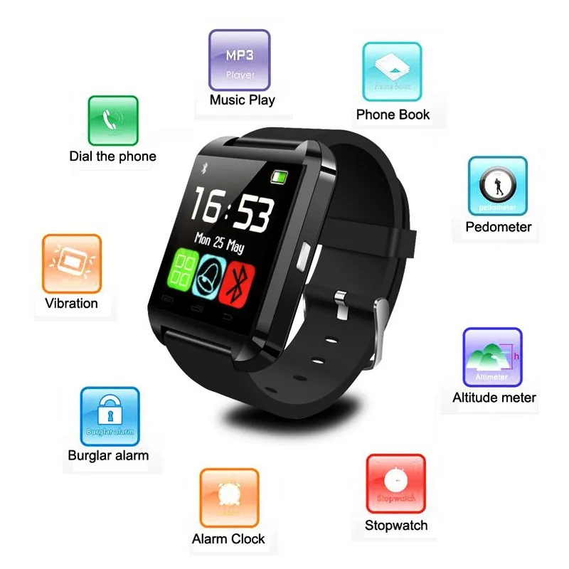 Original Smartwatch U8 Smart Sport Watch Phone Mate U8 smart bluetooth wrist watch U8 Bluetooth For Android IOS Smartphone