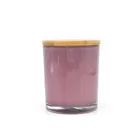 Customized organic aroma soy wax scented glass candle with bamboo lid