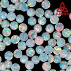 Cabochon Opal Beads Customized 3mm Lab Created Opal Cabochon Synthetic Opal Loose Beads In 78 Colors