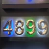 Three dimensional high class LED light up stainless letter box door sign embossed metal sign with led sign controller