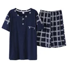 Hot sale Chinese wholesale 100% cotton sleepwear short-sleeved&short pants man pajamas