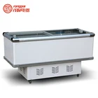 2.1m island round Supermarket refrigeration equipment sliding glass display cooler