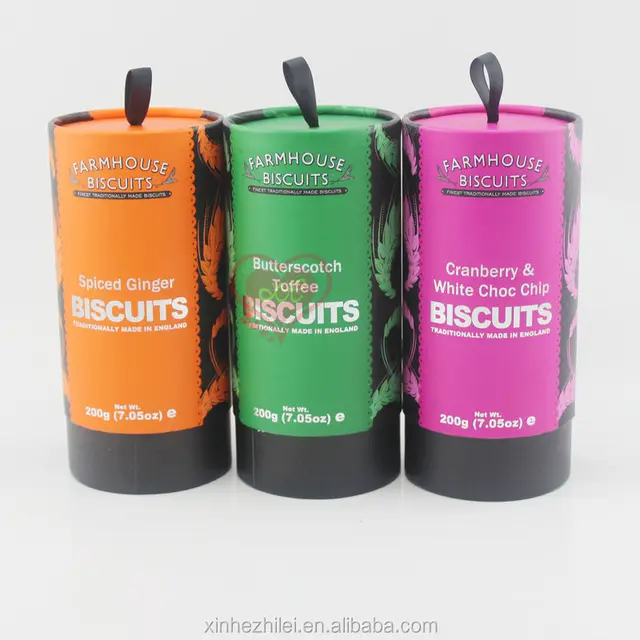 paper gift boxes for cookies packing/cardboard carton cylinder