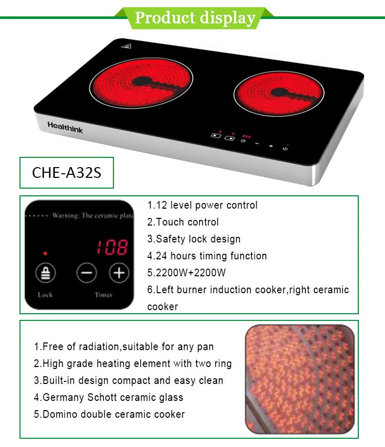 3200w Large Portable Induction Cooker With Double Burner View