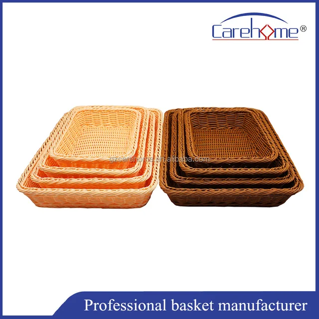 washabale graceful square pp rattan bakery basket for bread